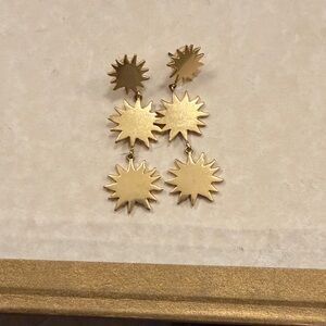 Madewell Gold Sunburst Dangle Earrings
